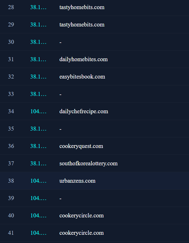Domain naming patterns observed across the infrastructure